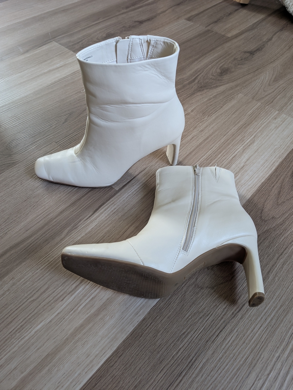 Alfani Cream Ankle Boots with Side Zip